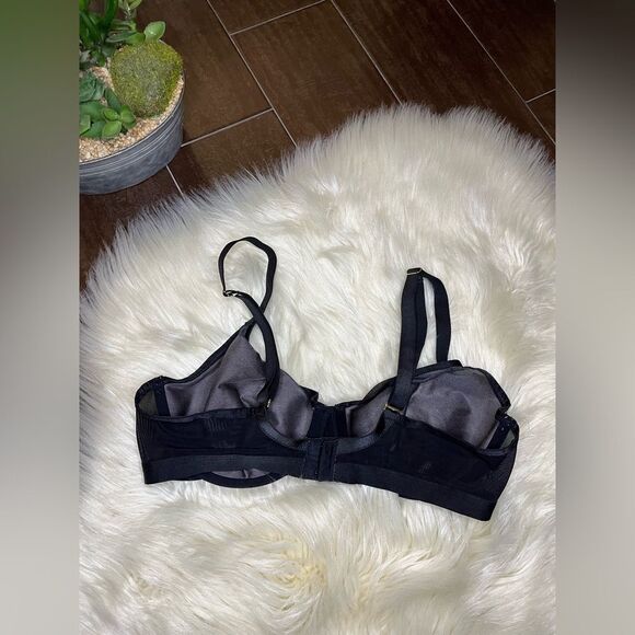 Soma unbelievable lift perfect coverage unlined Sheer Black Underwire Bra Sz36D - Picture 3 of 4